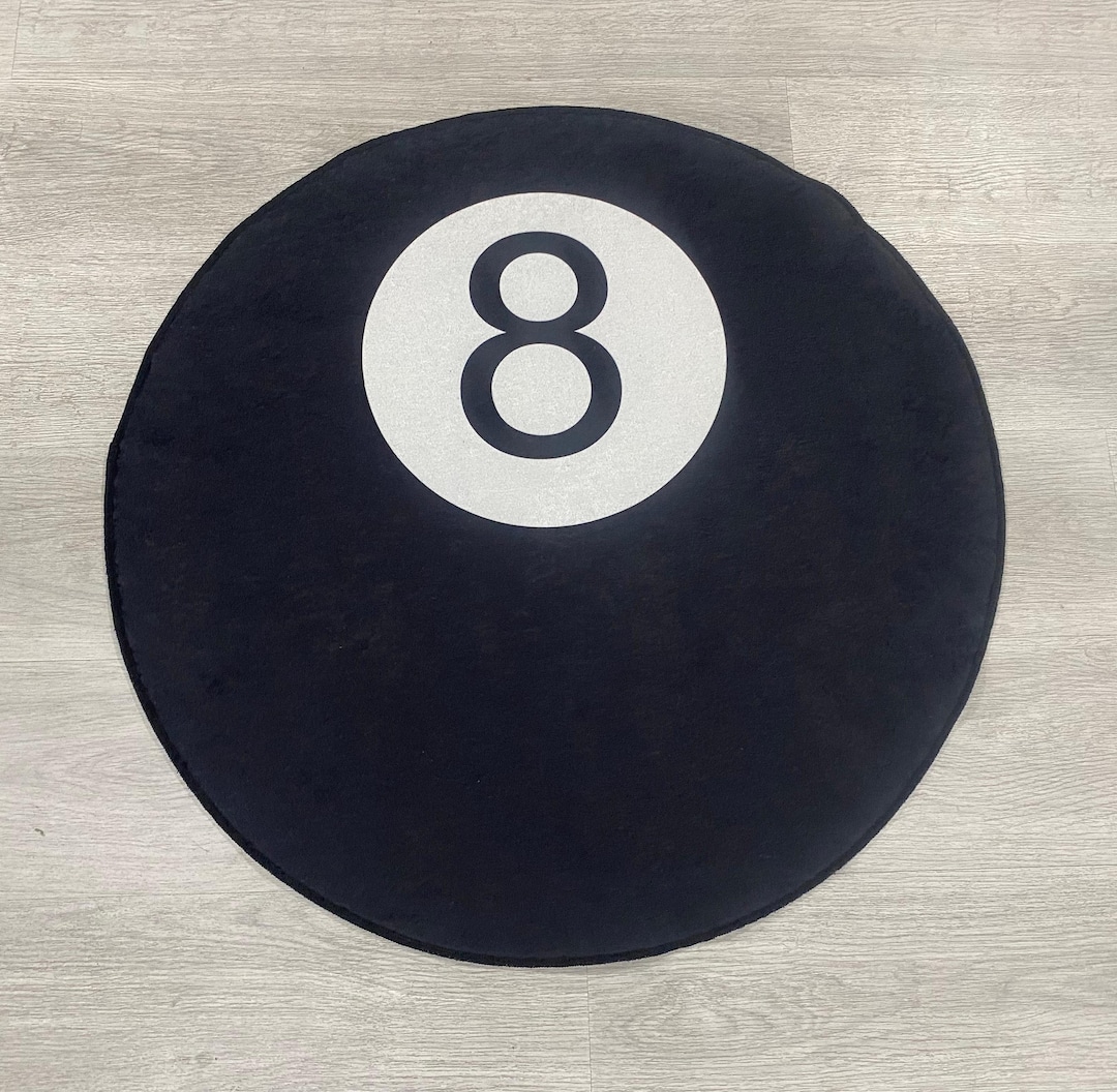 Simulatie Biljart 8 Ball Rug Home Decor Creativiteit Mode 8 Bal Tapijt Zachte Massaal Antislip Bad Vloermat Ronde Tuften Zachte Stoel Pad voor Woonkamer,005,60 * 60cm
