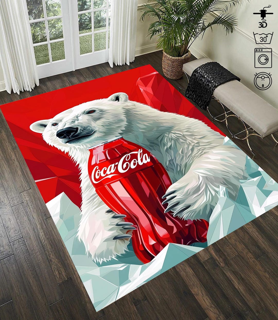 Coca Cola Round Rug Coca Cola, Coca Cola Rug, Christmas Rug,happiness in a Bottle, Gifts ...