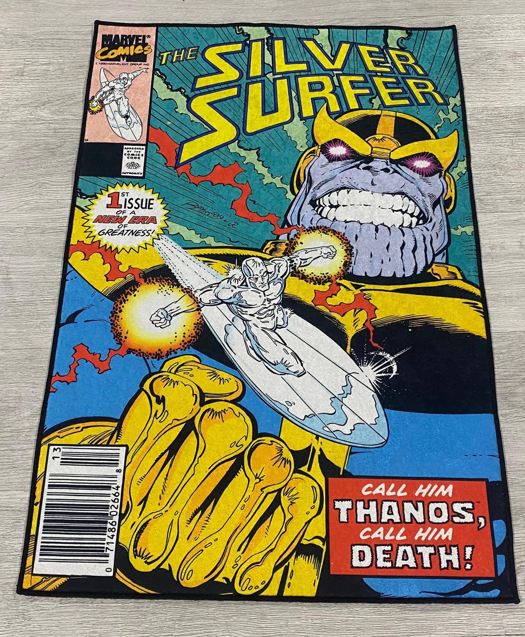 Silver Surfer Comic Book Rug - Retro Cartoon Carpet - Etsy