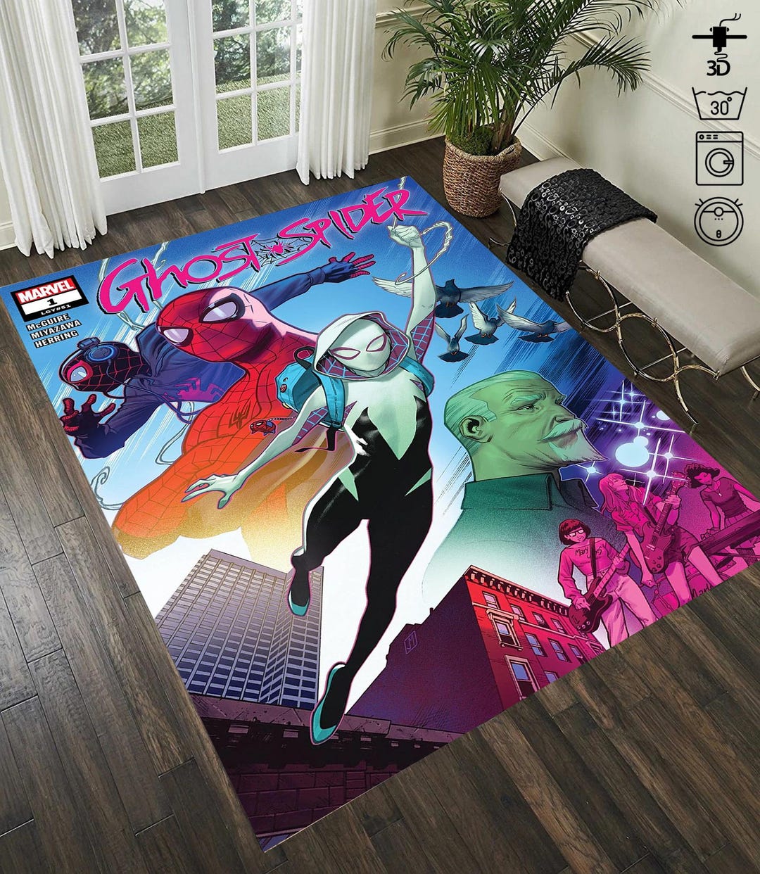 Ghost Spider Kids Rug: Spidey and Friends Cartoon Comic - Etsy