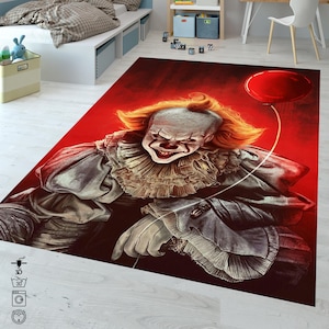 Horror Movies Rug,Horror Rug,Pennywise Rug,Halloween Rug, Street Art Rug, Horror Film Characters Rug,  Vhs Horror Rug, Custom Rug