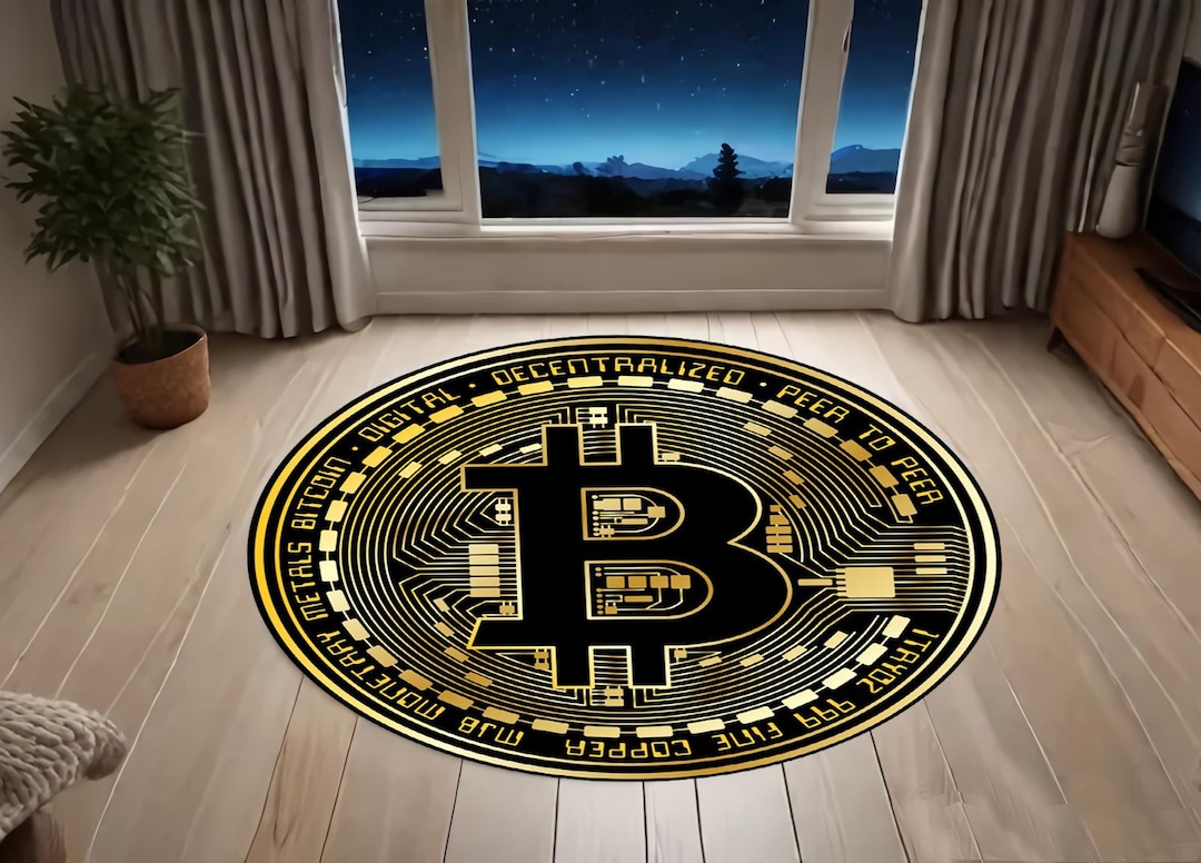 Bitcoin Round Rug: Crypto Office Decor - Etsy Finland