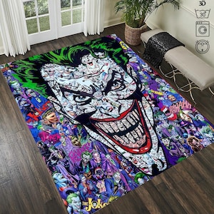 Alfombra del Joker, Arte del Joker, Alfombra de la película Joker, Decoración de cine, Alfombra estética, Alfombra moderna, Decoración de Hypet Beast, Alfombras para dormitorio