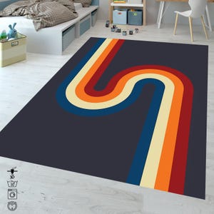 Abstract Geometric Rug: Modern Mid-Century Decor