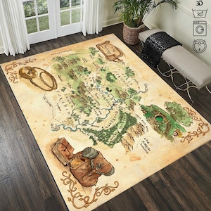 Mittelteppich,Karte von Mittelerde,Gord der Ringe,Gondor,Das Auenland,Karte von Mittelerde,Herr der Ringe,Geschenk,