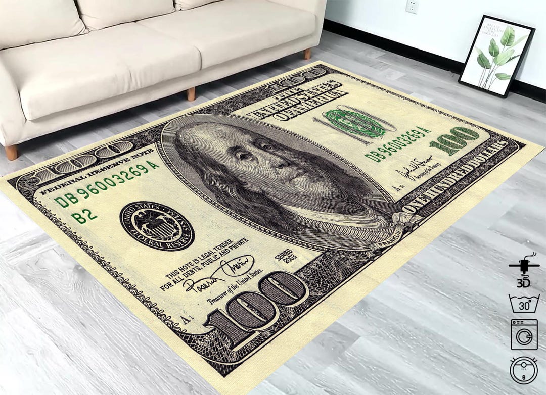 100 Dollar Bill Rug: Patterned Money Rug - Etsy