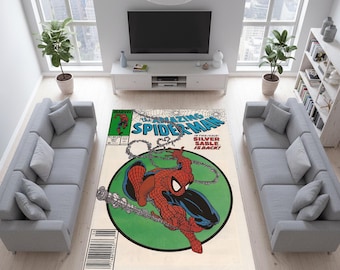 Amazing Spider-Man,1988,  #301 Comic Cover Area Rug, Retro Comic Book Floor Carpet