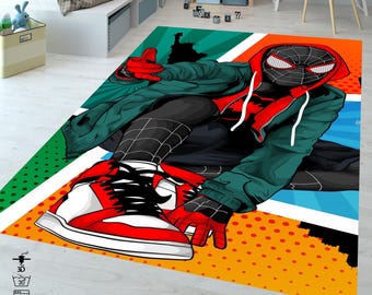 Spider-Man Into the Spider-Verse Miles Morales #1, Comic Cover Decor,Spiderman Comic Rug, Spider-Man Enter the Spider-Verse 1 variant Cover