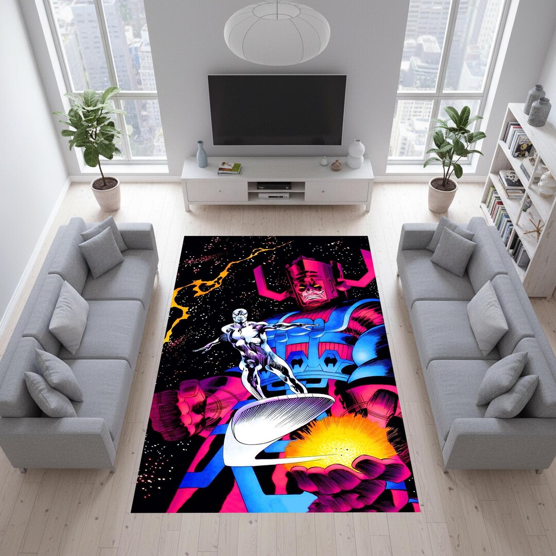 Fantastic Rug, Galactus-silver Surfer Comic Rug, Comic Cover-comics ...