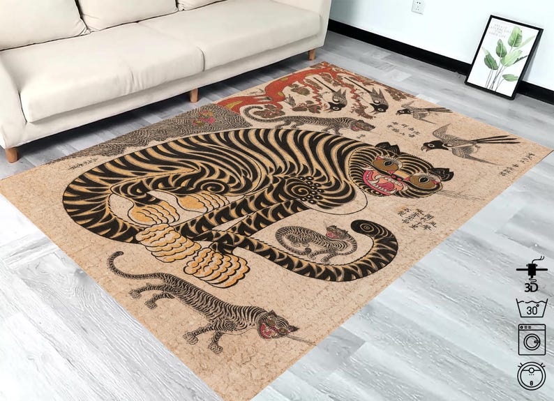 Traditional Korean Rug Tiger Rug, Tiger in East Asian Art, Tiger Art, Korean Art, Korean ...