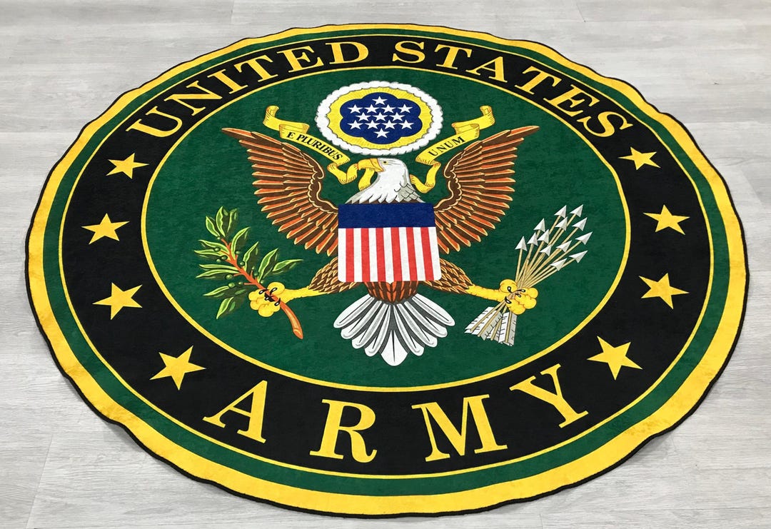 Round Rug Army American Eagle Round Rug: US Military Emblem Office Decor - Etsy