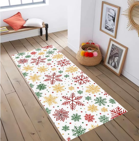 Christmas Runner , Christmas Long Rug, Gift Carpet, Noel Mat  For Hallway
