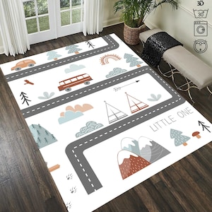 Road Rug: Kids Play Mat, Car Racing Design