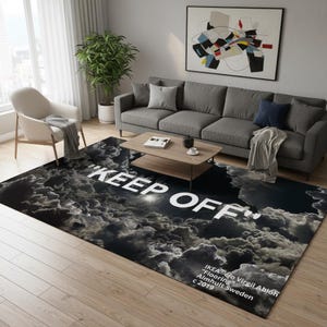 Tieni lontano, Tieni lontano tappeto nuvola, Tieni lontano tappeto, Tappeto personalizzabile, Tappeto popolare, Tappeto per area, Decorazione Hypebeast, Tappeto per la decorazione della casa, Tappeto moderno