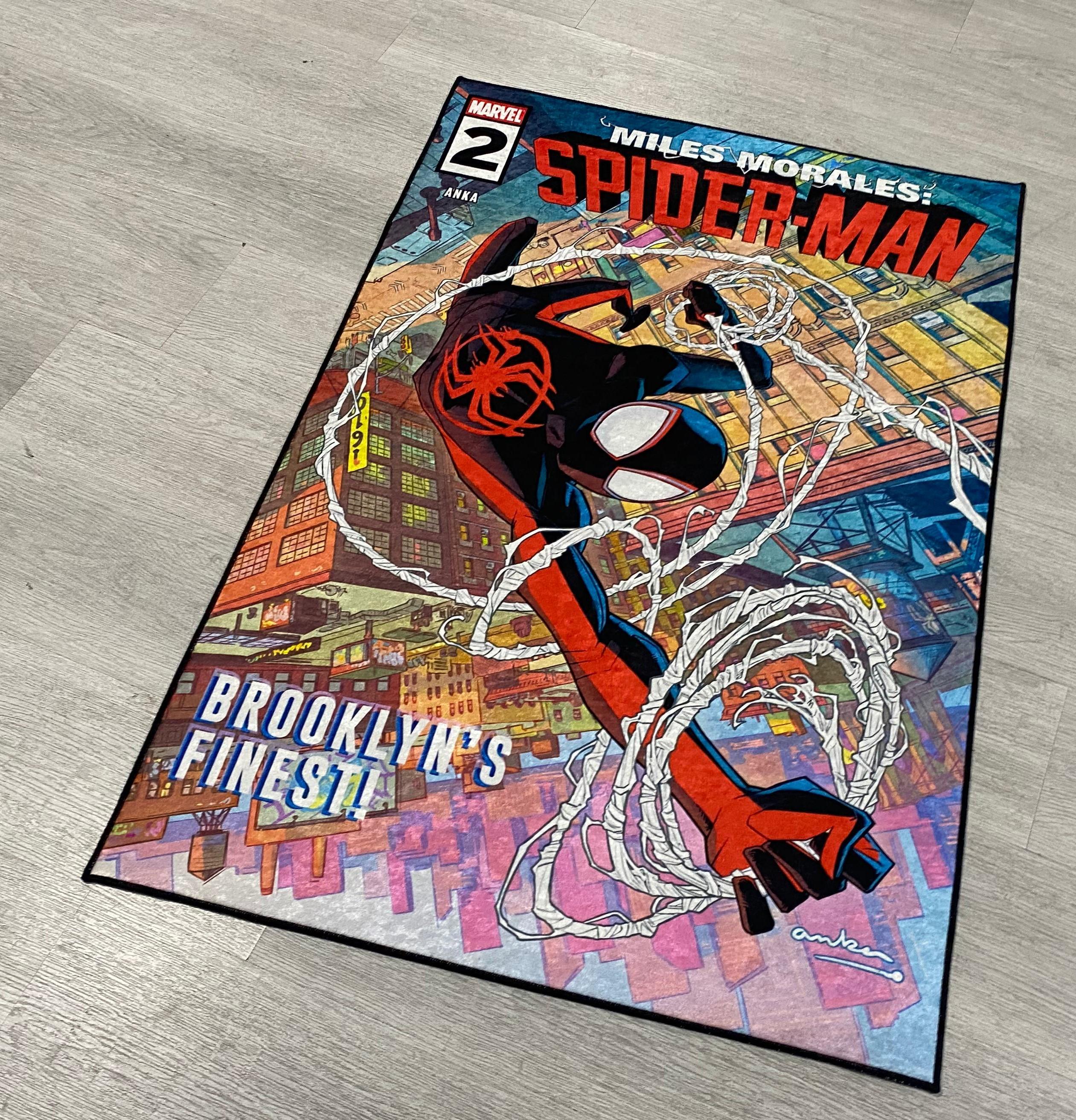 BOKC キャラ ラグ タペストリー スパイダーマン マーベル 映画 ムービー マイルス・モラレス スパイダーマン ラグ：ブルックリン最高級コミック