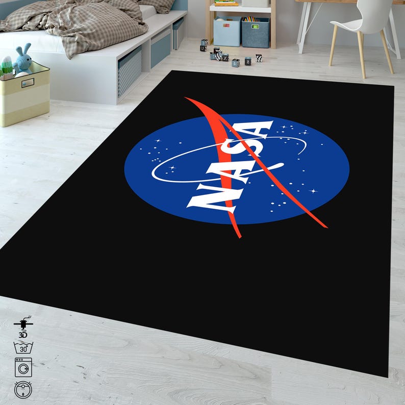 Nasa Rug Round NASA Logo Area Rug: Modern Space Carpet - Etsy