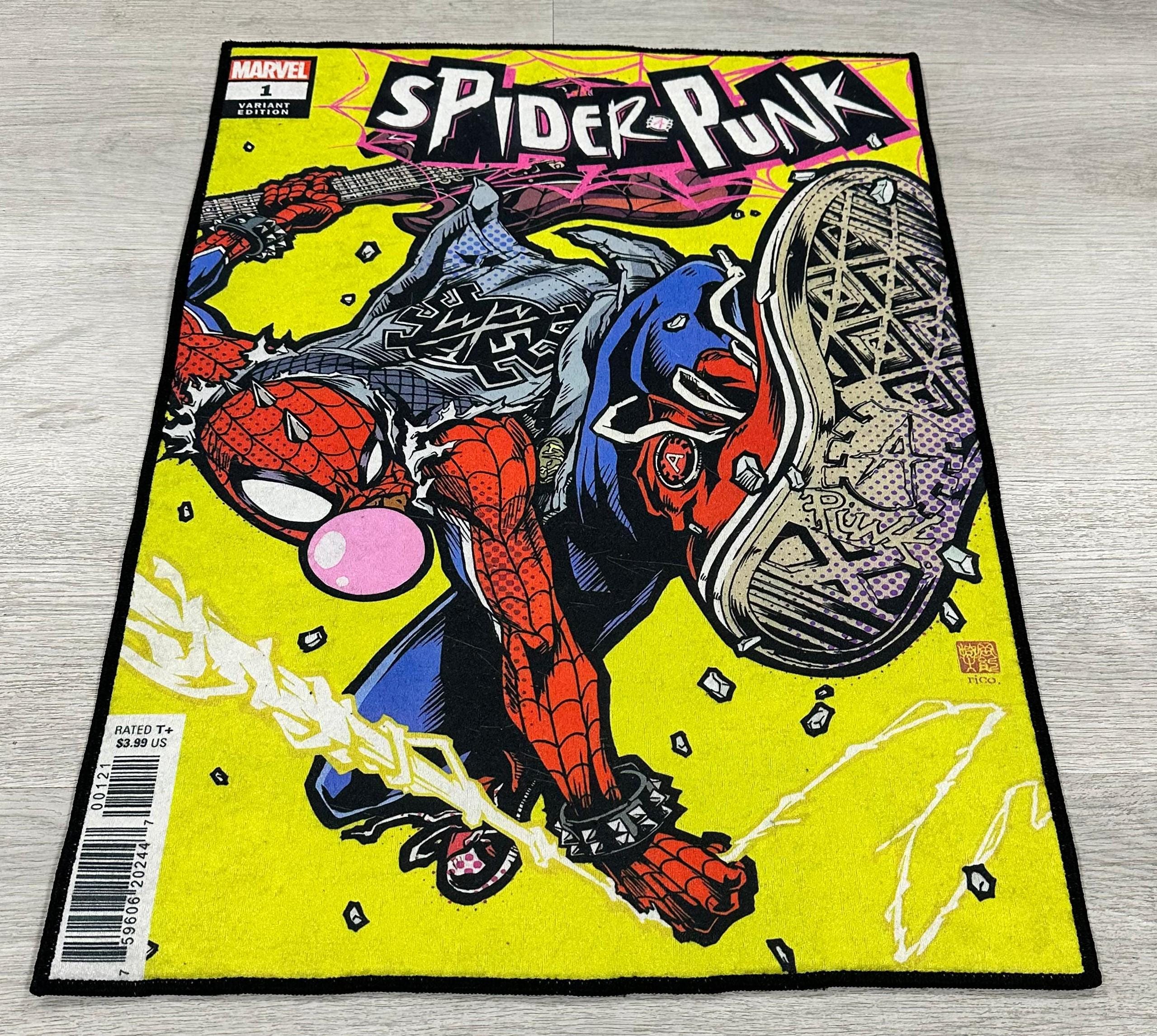 Punk Style Rug Spider-punk Rug: Punk Rock Comic Art Decor - Etsy