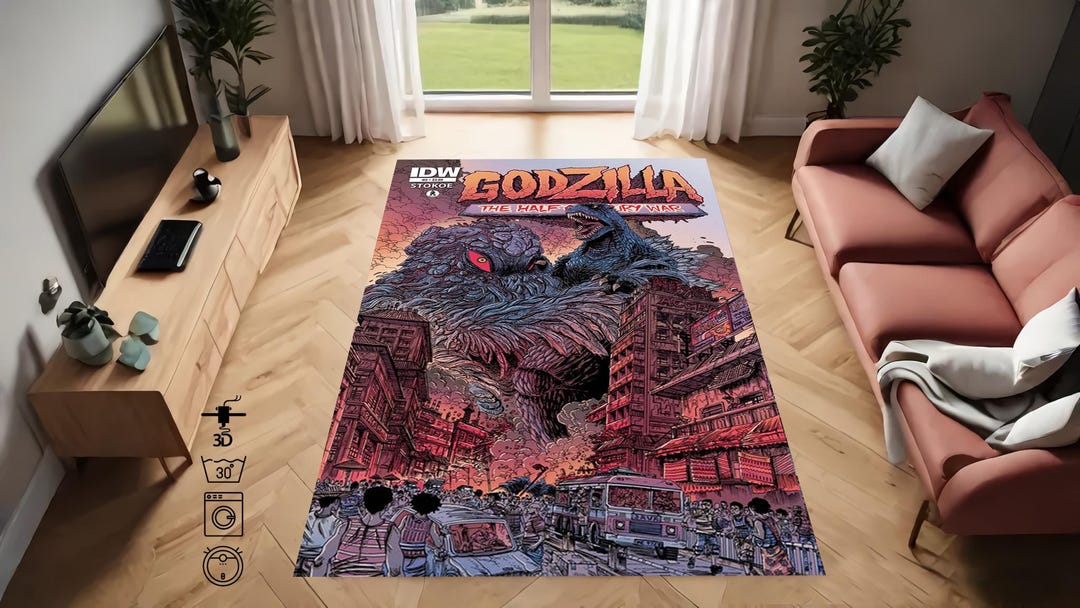 Godzilla , Godzilla Rug, Comic Books Rug,godzilla Legends Rug, Retro ...