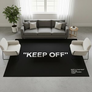 Alfombra de no pisar, Alfombra blanca de no pisar, Alfombra negra de no pisar, Alfombra popular, Decoración Hypebeast, Alfombra personalizable, Alfombra de decoración para el hogar, Alfombra moderna imagen 3