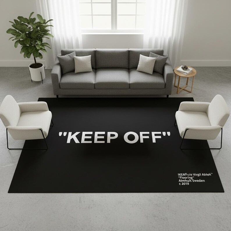 Alfombra de no pisar, Alfombra blanca de no pisar, Alfombra negra de no pisar, Alfombra popular, Decoración Hypebeast, Alfombra personalizable, Alfombra de decoración para el hogar, Alfombra moderna imagen 3