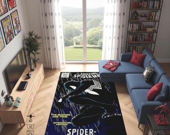 スパイダーマン ブラックスーツラグ、スーパーヒーローエリアラグ