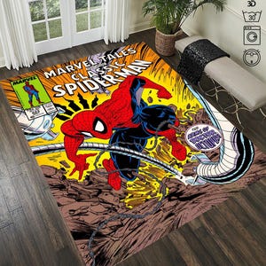 Komiksy Spider-Man, Dywan Spiderman, Niesamowity Spider-Man, Dywan komiksowy, Fantastyczne okładki Spider-Mana, Dywan okładka komiksu retro, Prezent dla taty