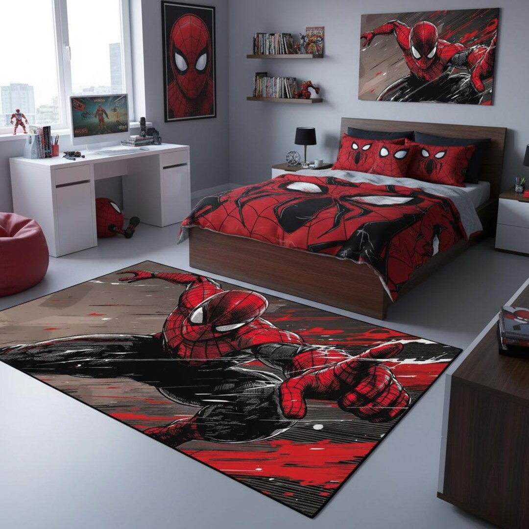 Spiderman Rug,spider-man Style Rug – Superhero Wall Art Carpet, Retro ...