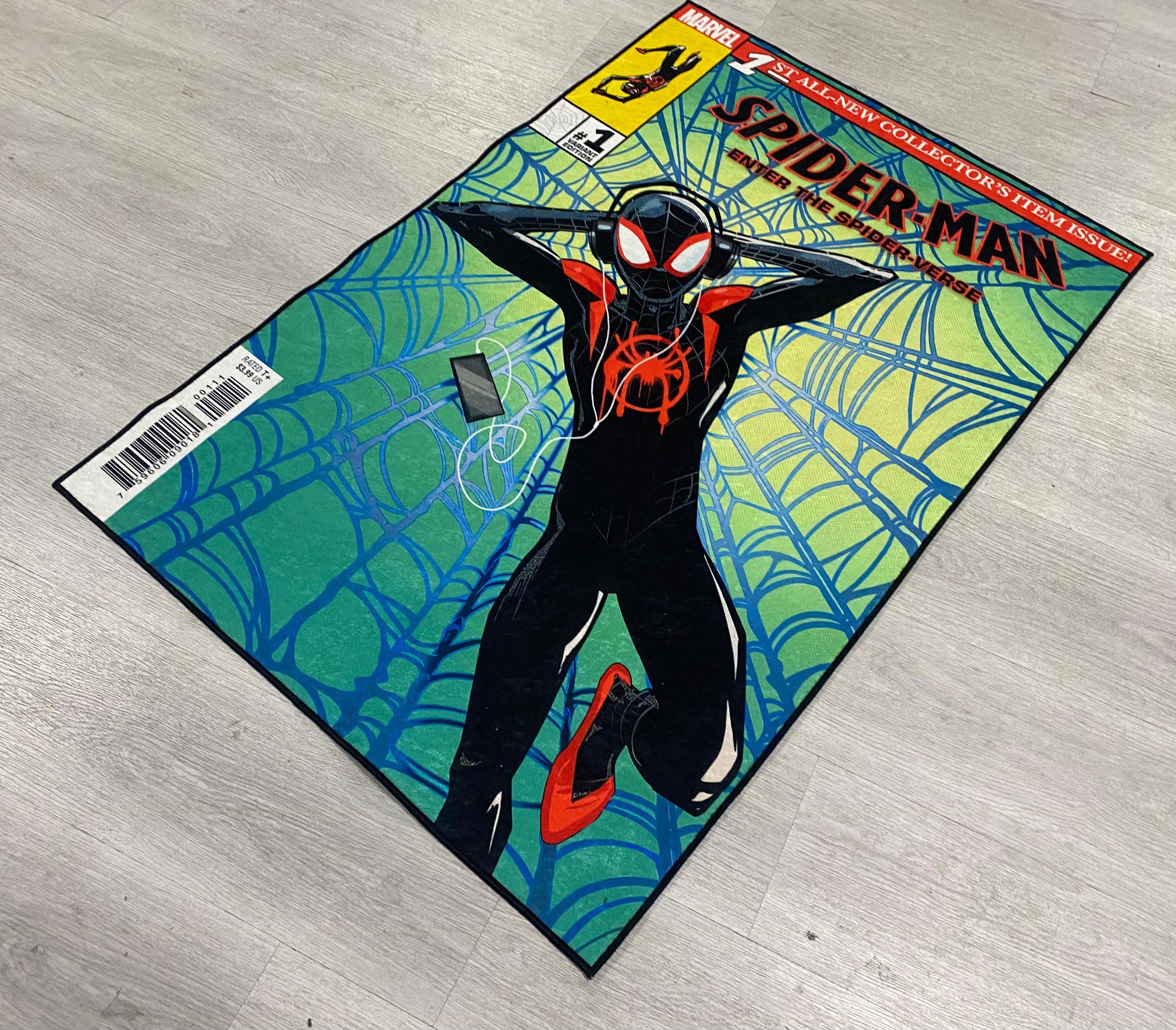 Spiderman Comic Rug: Miles Morales Decor,comic Cover,spiderman Rug ...