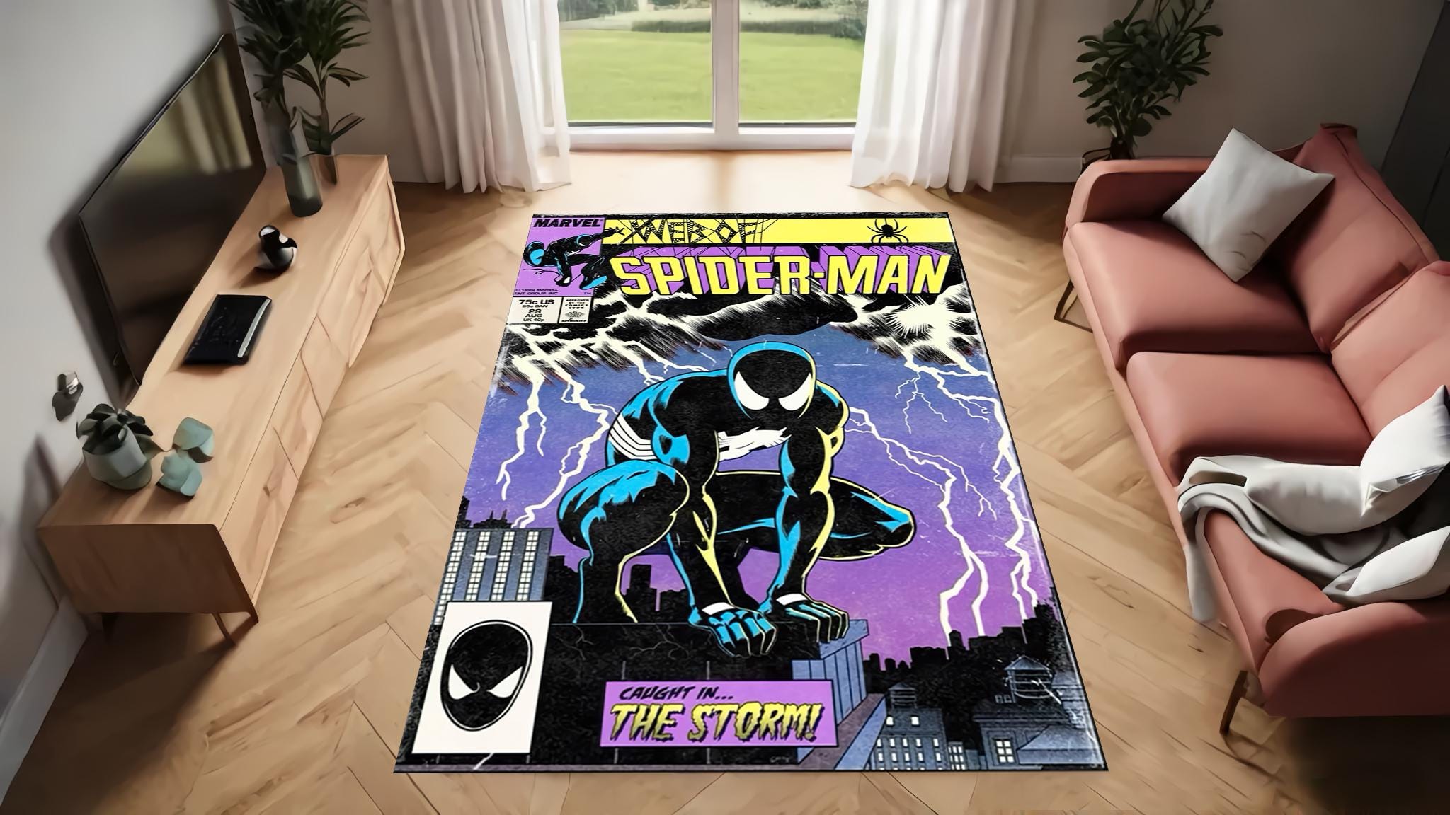 Spiderman Rug,web of Spiderman,retro Spider Rug,comic Book Rug,movies ...