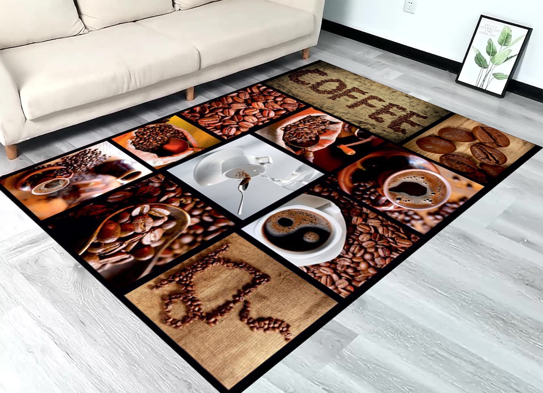Coffee Room Rug Coffee Time, Decorative Kitchen Rug, Area Rug, Living Room, Modern Rug ...
