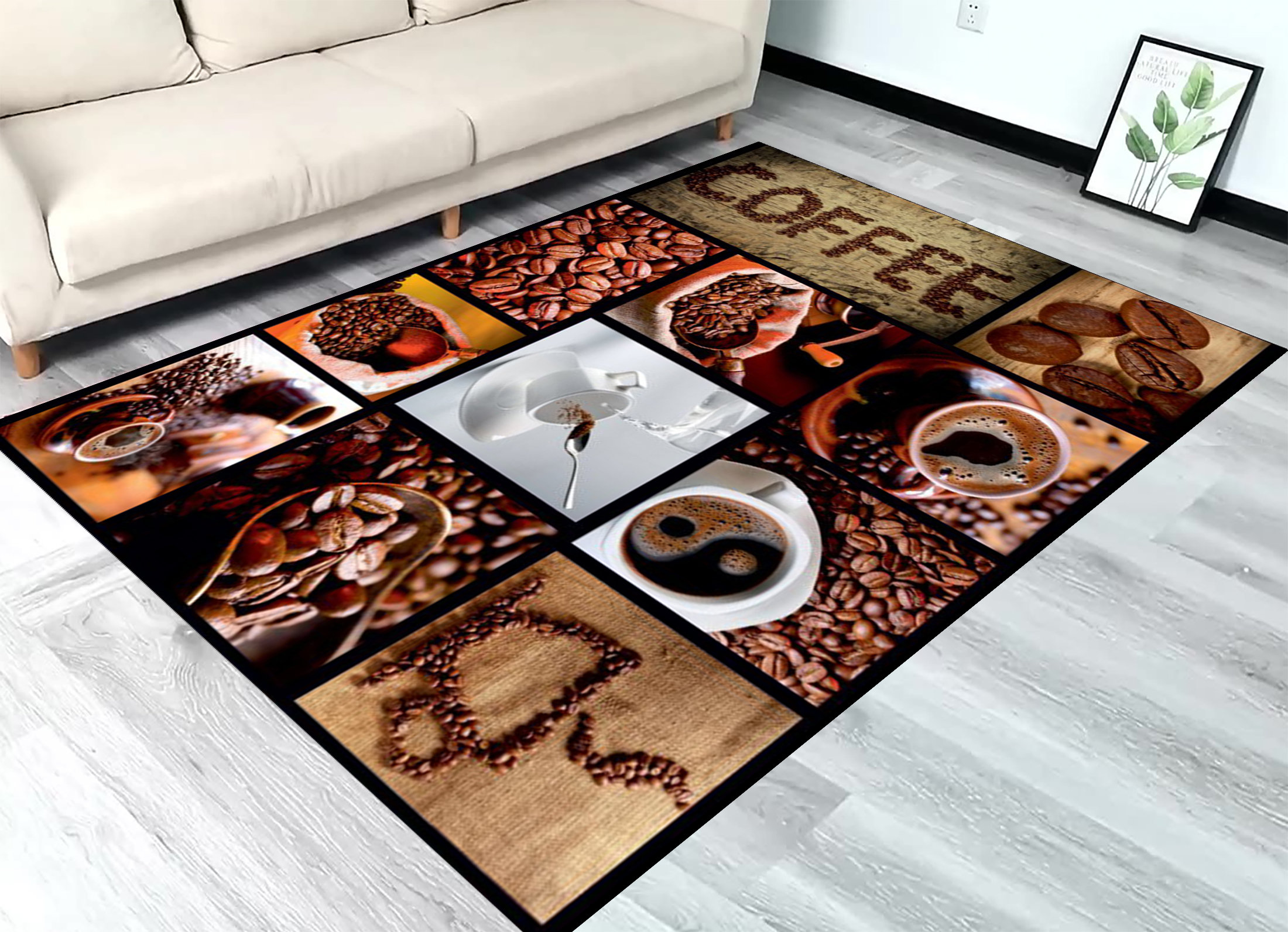 Cafe Rugs Coffee Time, Decorative Kitchen Rug, Area Rug, Living Room, Modern Rug ...