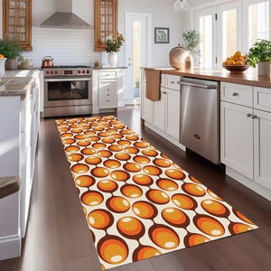 Retro 70s Runner Rug: Psychedelic Groovy Bohemian Mat