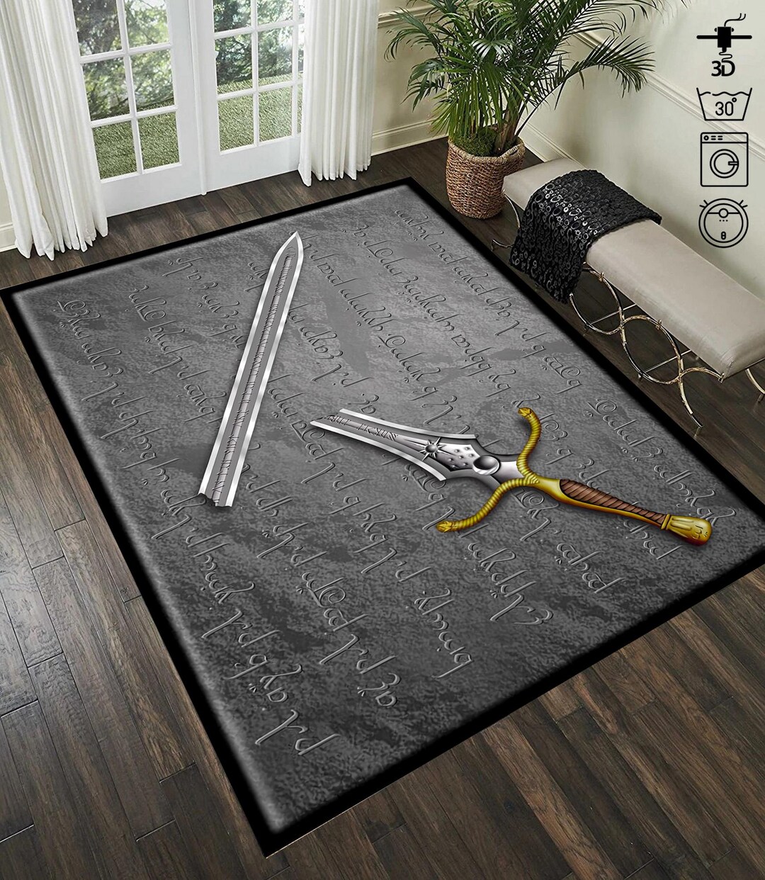 Lord of the Rings, Sword of Aragorn,lord of the Rings Decor Rug, Lord ...