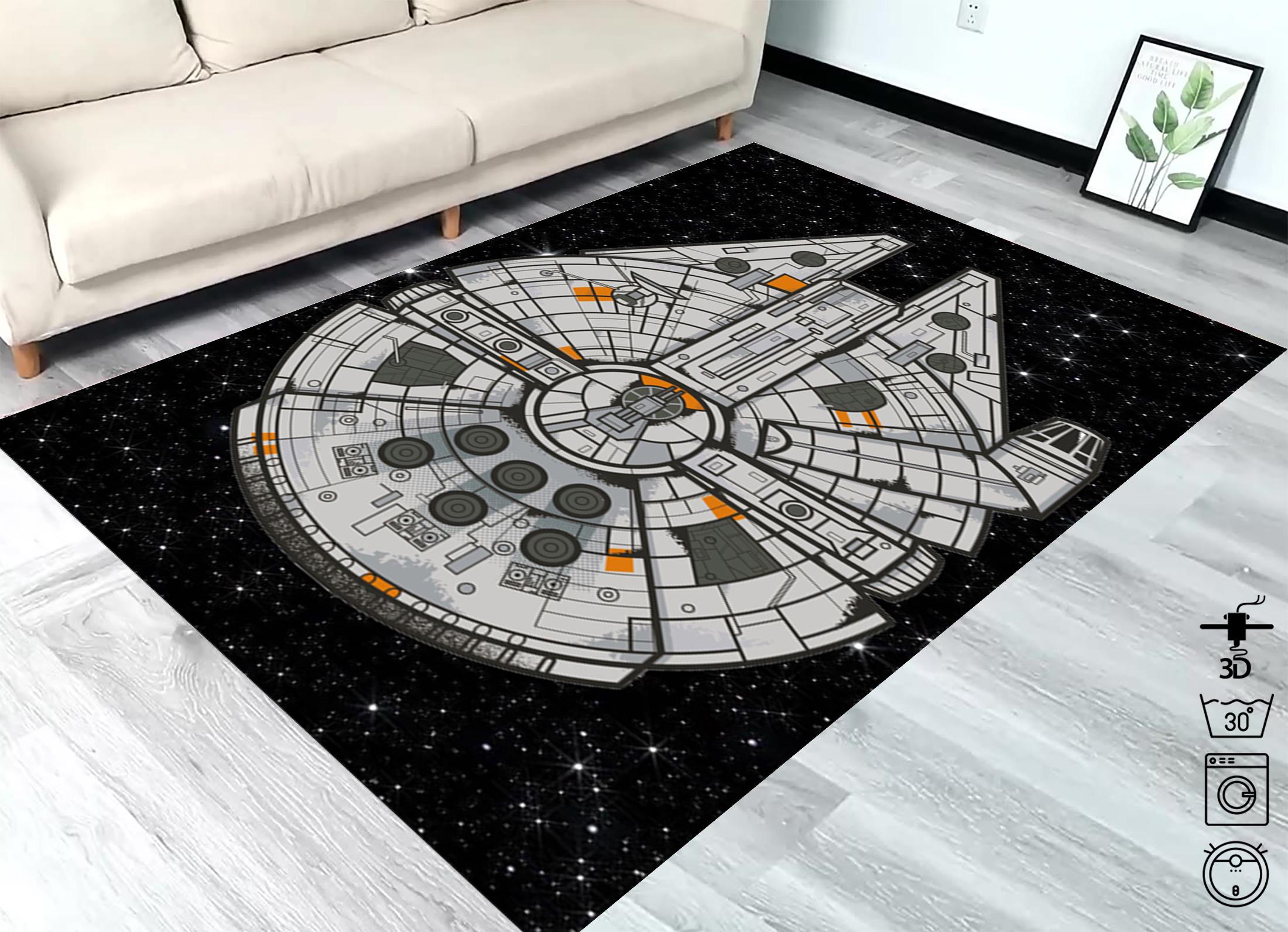 Star Wars, Star Wars Rug, Millenium Falcon, Star Wars Ships, Star
