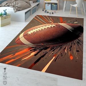 American Football Ball, American Football Rug, Favorite Team Logo, Popular Rug, Area Rug, Customizable Rug, Kid Rug, Your Text Sports Rug
