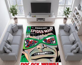 Amazing Spider-Man #55 Comic Cover Area Rug, Retro Comic Book Floor Carpet