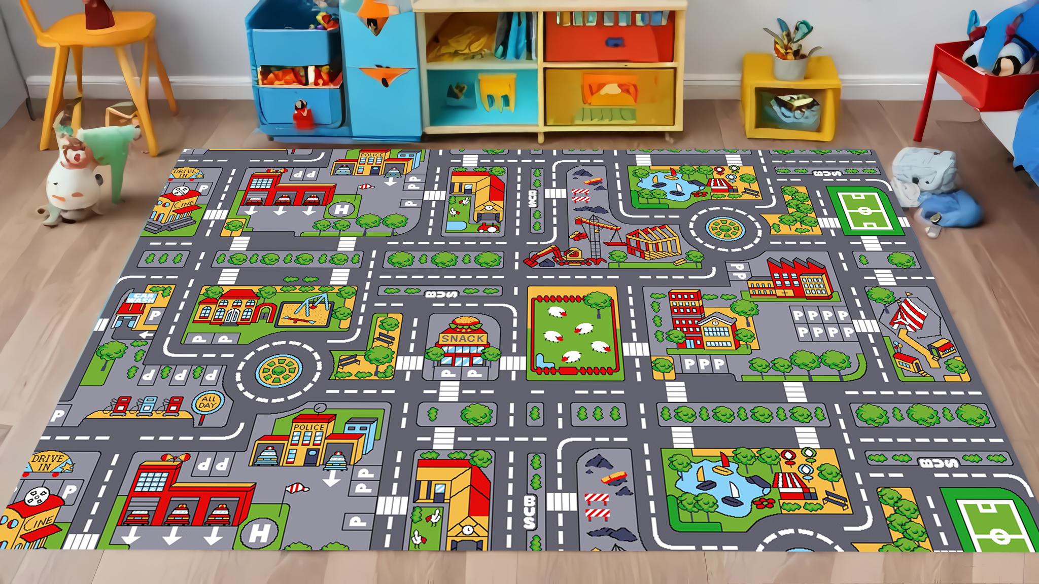 Road Rug,car Rug,traffic Rug, Child Game Rug,car Racing,children's Play ...