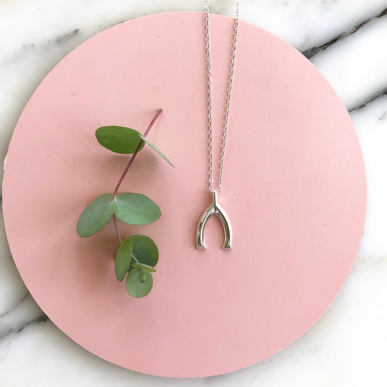 Sarah Cecelia Silver Geo Wishbone Pendant Necklace