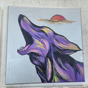 12"×12" print Howling at the Moon