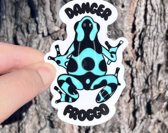 Blue Poison Dart Frog Sticker | Waterproof Car Decal | Frog Lover Gift