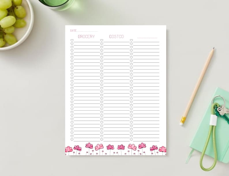 Printable costco shopping list template to buy list item checklist