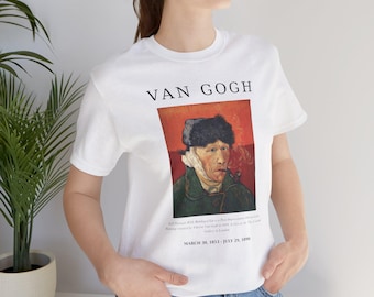 Camiseta de Van Gogh, camiseta con autorretrato de oreja vendada, camiseta de arte vintage, ropa con pinturas famosas, regalo de artista para amantes del arte.