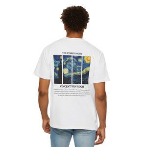 Sternenklare Nacht T-Shirt, Van Gogh Kunst T-Shirt, Unisex Museum T-Shirt, Ästhetische Malerei T-Shirt, Geschenk für Kunstliebhaber, Klassischer Kunstdruck