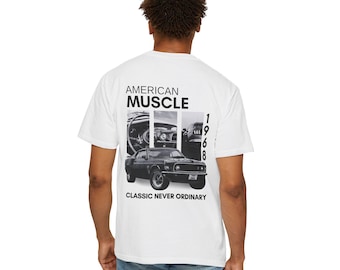 Camiseta de Muscle Car americano, camiseta de coche clásico de los años 60, gráfico de Muscle Car vintage, regalo para amantes de los coches retro