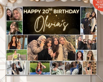 Custom Photo Birthday Backdrop: Step and Repeat Vinyl Banner