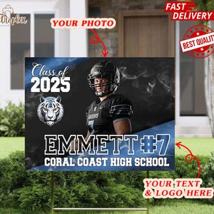Custom Sports Yard Signs Senior Class 2025 Graduation High School Graduation Decorations 2025 Party Gift for Boys
