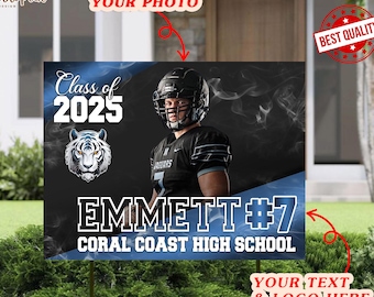 Custom Sports Graduation Yard Sign: Class of 2025, Senior Gift