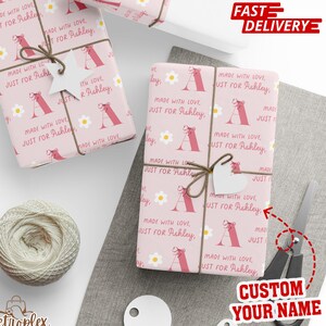 Personalized Birthday Wrapping Paper, Custom Birthday Gift for Wife, Birthday Wrapping Paper Pretty