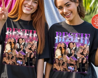 Custom Bestie Photo Collage T-Shirt, Friend Gift