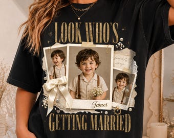 Personalized Bachelor Party Shirts, Custom Groom Photo Collage, Look Who’s Getting Married Tee